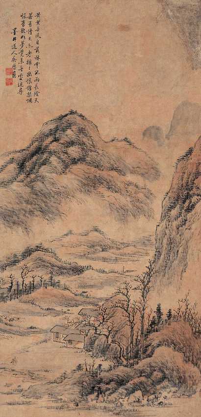 吴历 山水图 立轴